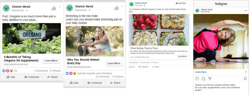 vitamin world facebook instagram case study